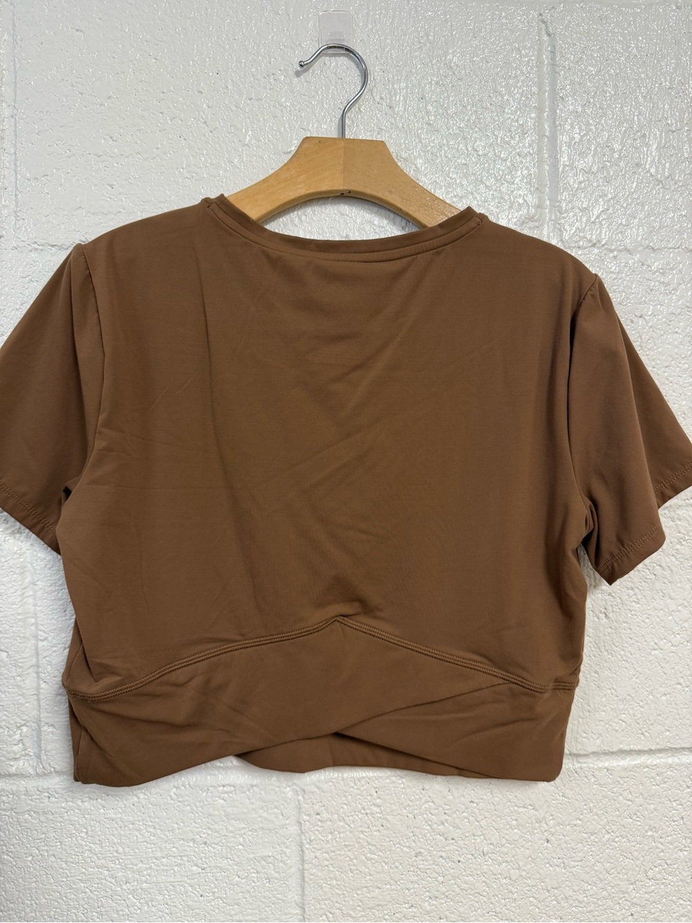 JoyLab Brown Cropped Crewneck Tee - Picture 2 of 6